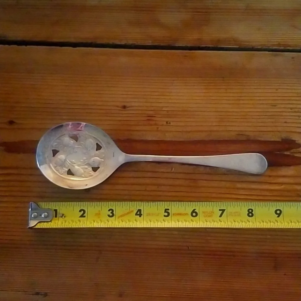 VTG Sheffield England Silver Plated Cranberry Spoon Server